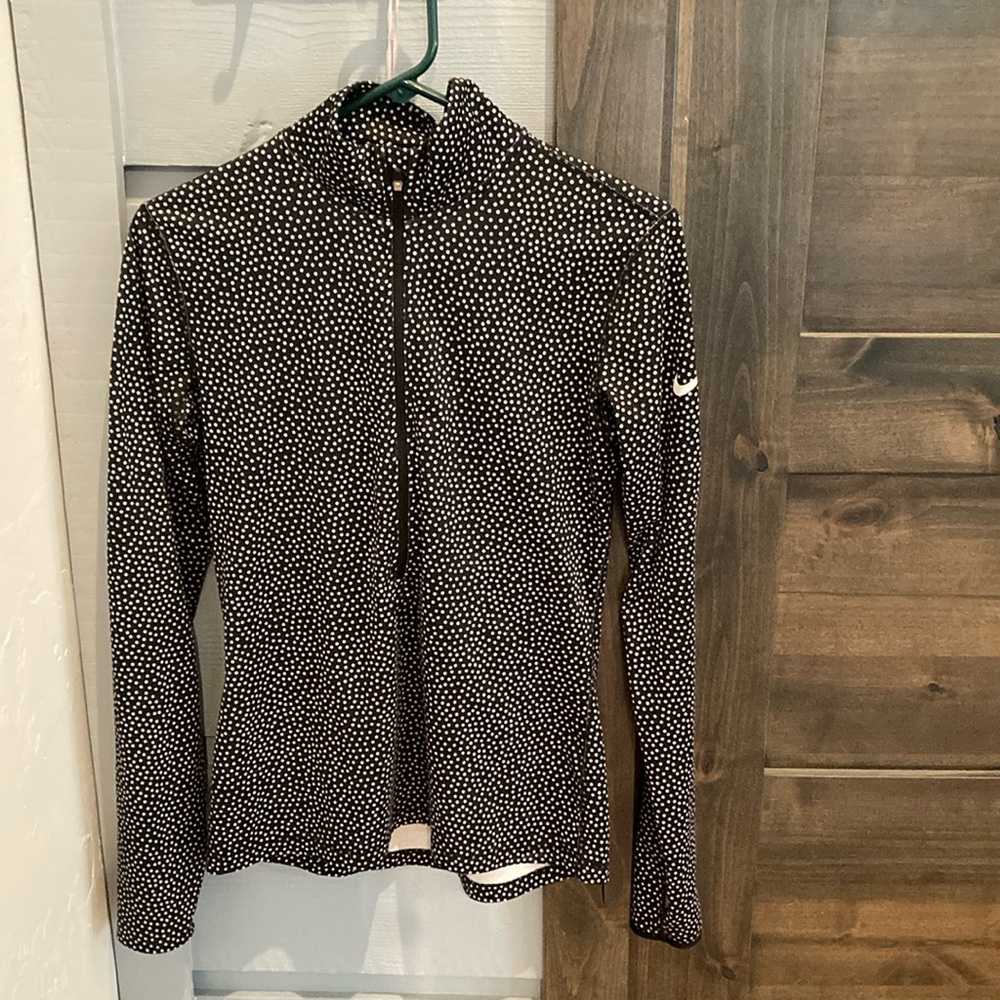 Nike Black and White Polka Dot 3/4 zip size medium